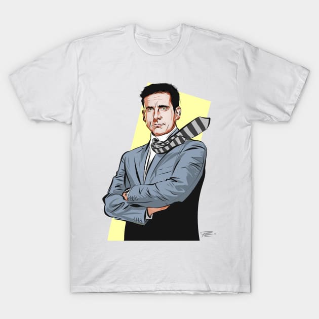 Steve Carell - An illustration by Paul Cemmick T-Shirt by PLAYDIGITAL2020